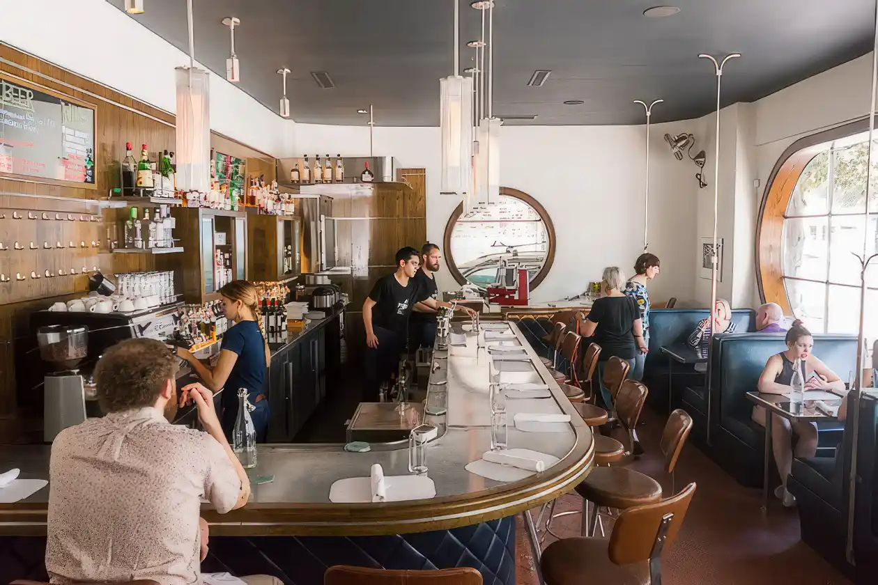 The Grey Bar and booths in Savannah