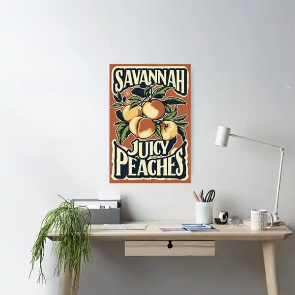 Juicy Peaches Poster Savannah Souvenirs