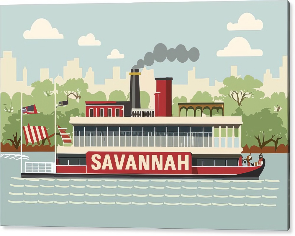 SCAD - The Savannah College of Art and Design 4 Savannah Acrylic Print of a boath