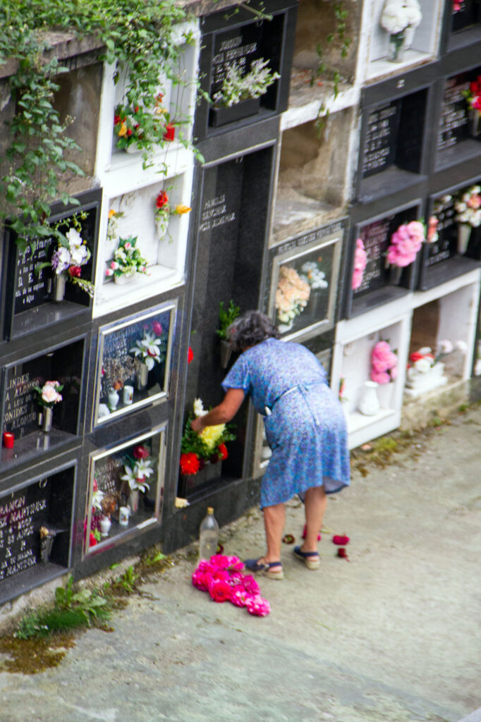 Old Lady at cemetery spain