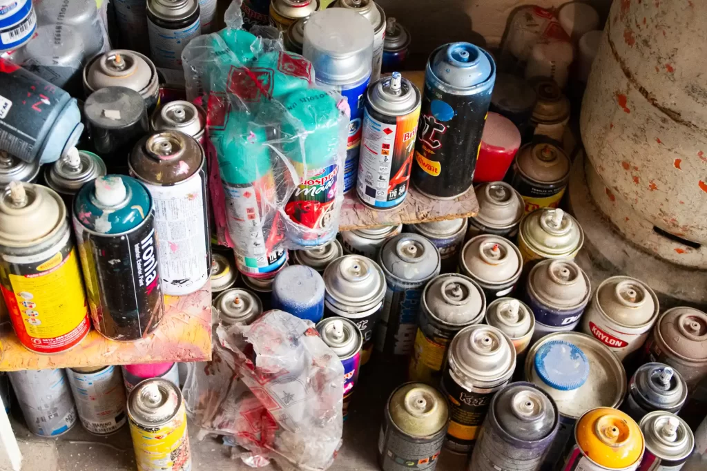 Buenos Aires Graffiti spray cans